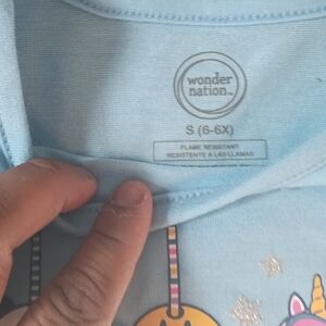 Wonder Nation Blue Girls' Unicorn & Donut Graphic Tee